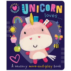 ספר בובה חד קרן – Unicorn Sensory Snuggables