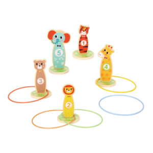 משחק חישוקים מעץ TOOKY TOY – קליעה מהנה ומפתחת לגילאי 3+